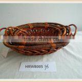 3 Set Handmade Reusable Willow Fruit Basket With Handle on Table thumbnail-1