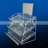 Custom Free Standing Metal Supermarket Snacks Display Shelf