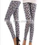 Sexy Skull Spider Printed Leggings White Black thumbnail-1