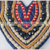Customized Embroidery Ladies Garment Collar, Black Acrylic Beaded Necklace, Colourful Embroidery Collar for Garment thumbnail-3