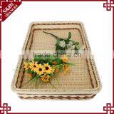Supermarket Equipment Wicker Plastic Bread Tray Rattan Fruit Display Basket thumbnail-3