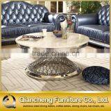 New Model Rose Golden Round Coffee Table Tea Table thumbnail-6