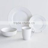 16pcs porcelain relief dinnerware set,porcelain embossed design dinner set,16pcs ceramic dinner set in relief