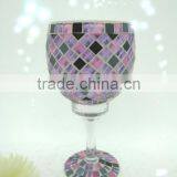 Elegant Beautiful Purple Home Decoration Handmade Mosaic Florist Glass Vase thumbnail-5