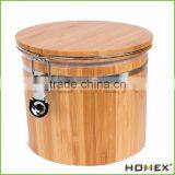 Bamboo spice jar storage canister tea storage canister Homex-BSCI Factory