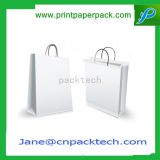 Fashion Packing Bags Promotional Shopping Garment Paper Gift Bag White Cardboard Carrier Bag
