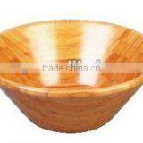 Round WOODEN/BAMBOO SALAD BOWL Fruit Vegetable Bowl thumbnail-1