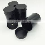 Plain Black Round Tea Tin Box With Inner Lid thumbnail-2
