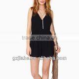 New fashion women jumpsuit v-neck sleeveless fashion playsuit