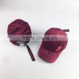 Flat Embroidery Baseball Cap Velvet Fabric Dad Hat thumbnail-4
