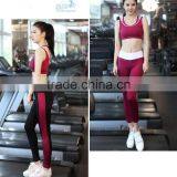 Charming 80 Nylon 20 Spandex Yoga Fitness Active Wear Set With Top Breast Inner Liner thumbnail-3