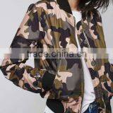 Wholesale Women Camo Print Quilted Custom Padded Bomber Jacket thumbnail-2