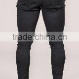 Hot Style Bleach Wash Raw Edged Damaged Cotton Denim Urban Jeans Mens thumbnail-2
