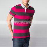 Breathable High Quality Stripe Men T Shirt Polo Shirt 100% Cotton thumbnail-1