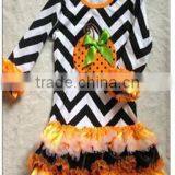 2014 New Girls Halloween Dress Pumpkin Dress Chevron Dress thumbnail-2