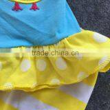 2016 Easter Design New Baby Kids Boutique Clothing Eatser Chick Strpies Sets With Matching Headband and Necklace Set thumbnail-4