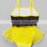 Latest Girl Swimsuit With Yellow And Black Daisy Skirted One-Piece Girl Beachwear Child Clothes G-NP-S905-320 thumbnail-2
