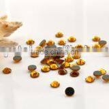 Crystal Shiny Round Flat Back Hot Fix Rhinestones in Topaz for Garment Accessories thumbnail-2