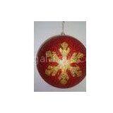 CE Red Personalized Christmas Decoration Hanging Balls With Golden Snowflake Design thumbnail-1