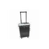 Hardside Luggage With Aluminum Frame, Black ABS and Trolley System thumbnail-1