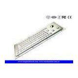 PS2 Inter Small Dimension Stainless Steel Industrial Kiosk Keyboard With Optical Trackball