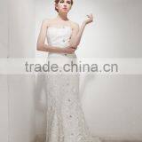 Wedding Gowns 2017 Bridal Dress Shoulder Belt Chiffon Sleeveless Elegant Prom Wedding Gowns Mermaid Lace Wedding Dress AS307 thumbnail-4