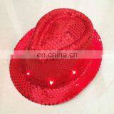 LPH-0071 Red Sequin Led Flashing Fedora thumbnail-1