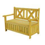 Brown Wooden Outdoor Storage Bench thumbnail-2