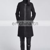 O Collar Sheepskin Fur Overcoat Top Quality Sheep Fur Leather Coat Simple Design Striped Sheep Fur Jacket