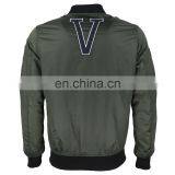 Custom Nylon Plain Green Flight Bomber Jacket With Patches thumbnail-3