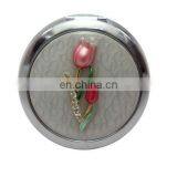 Factory selling Zinc Alloy Fashionable Bejewelled Lady Makeup Metal cosmetic mirror