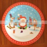 Hot selling melamine plate with snowman printing (melamine dishware ,melamine ware,melaminetableware )