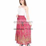 100% Cotton Women Maxi Party Skirt Embrodeiry Wholesale Indian Long Skirts Women Boho Dress Pants thumbnail-3