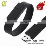 Colorful Custom Great Quality Wristband Ruber Pen Drive Foldable Soft Silicone Bracelet Usb Flash Drive