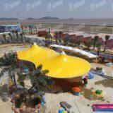 Water-Proof Pvdf Tensile Landscape Tent Membrane Structure Hotel Tent For Resort thumbnail-1