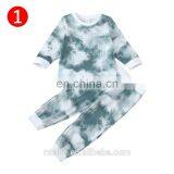 Baby Boy Girls Tie-Dye Clothes Set Autumn Spring Long Sleeve Button O-neck Tops Romper Pants 3Pcs Outfit for Newborn Infant Baby thumbnail-4