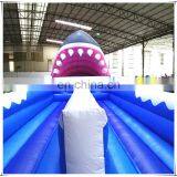 Plato 0.55MM PVC Tarpaulin Shark Theme Interactive Game Inflatable Two Lane Bungee Run thumbnail-1