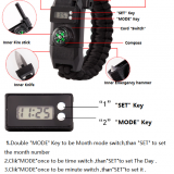 Tactical Accessories Bracelet With Compass and Rope thumbnail-5
