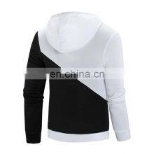 Wholesale Custom Men's Hooded Sweater Casual and Comfortable Loose Long Sleeve Splicing Personality Movement Sweater thumbnail-2