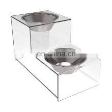 Elevated Acrylic Pet Feeder Acrylic Pet Bowl Holder Cat Dog Bowel Rack
