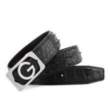 Crocodile Leather Belt Men's Genuine Leather Business Casual Thailand High-End Pants Belt G Letter Without Stitching Belt thumbnail-3