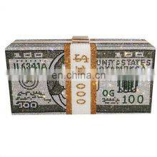 Luxury Rhinestone Dollar Clutch Bag Evening thumbnail-1