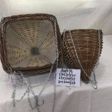 Arc Top Shape Rustic Style Brown Color Wicker Laundry Baskets thumbnail-1