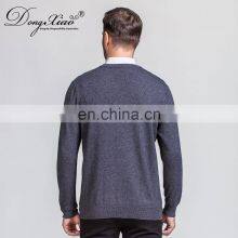 Men's Stylish Merino Wool V-Neck Pullover Sweater Thick Winter Jumper With Solid Color Knitted Weave thumbnail-6