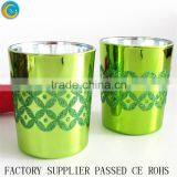2016 Newest Morden Green Glitter Design Glass Votive Candle Cups Glass Jars for Candle Making Wholesale Home Decorate thumbnail-2