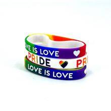 Hot Sale Custom Promoting Wristband Lovely Gifts Imprinted Silicone Bracelets for LGBT and Pride Month Parade thumbnail-3