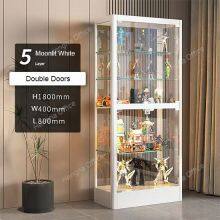 Custom Display Cabinet Glass Door With Concealed Lighting 5 Layers Double Doors for Famous Wine Collection thumbnail-3