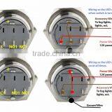 16mm Splash Resistant Blue Latching 12v Power Push Button Switch Ip65 thumbnail-5