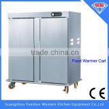 High quality commercial stainless steel food warmer cart with double door
