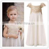 Cheap pageant dresses for little girls champagne lace ivory tulle flowers girl kids A-line princess party prom birthday dress